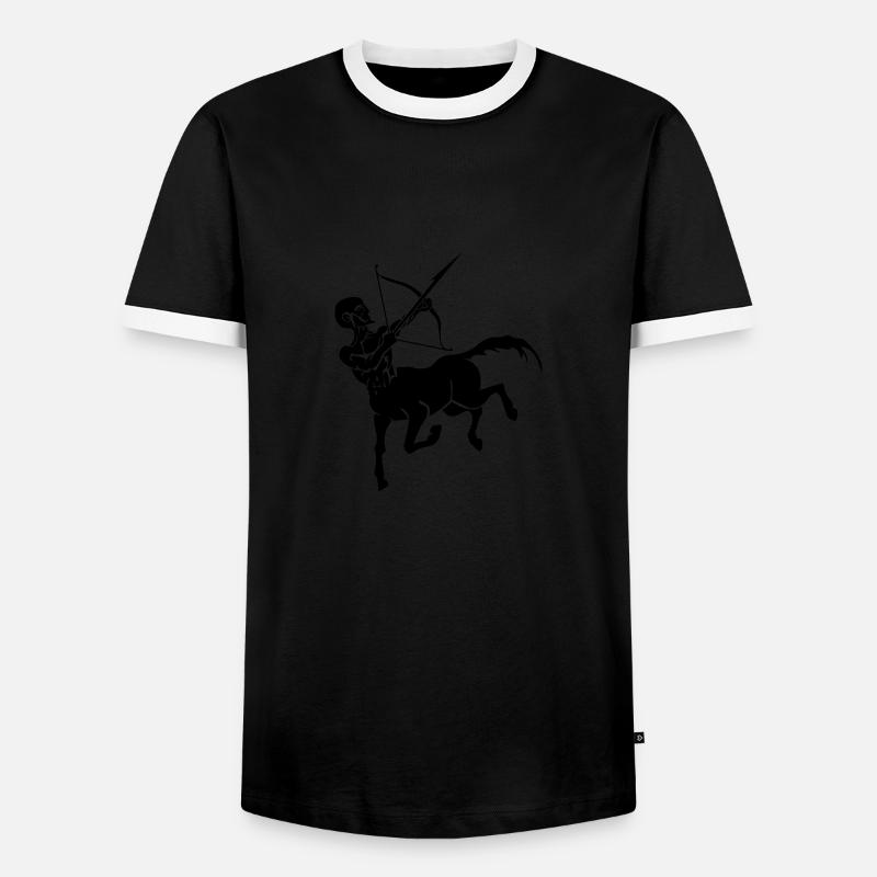zentaur - Männer Kontrast-T-Shirt - Schwarz/Weiß