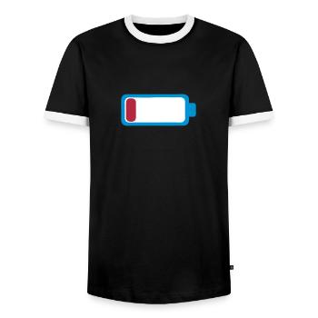 batterie decharge vide faible icone 1701 - T-shirt contrasté Homme - noir/blanc - Devant - AI Model Female 172 light (172cm) & AI Model Male 178 light (178cm)