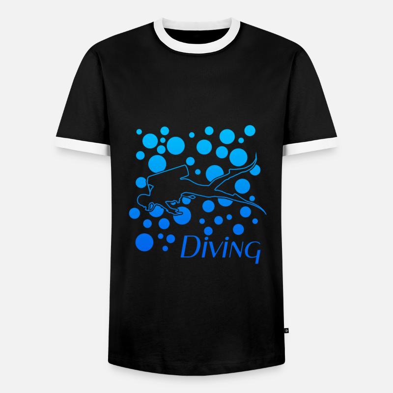 diving - Männer Kontrast-T-Shirt - Schwarz/Weiß