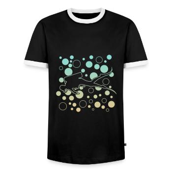 diving scuba diver - Männer Kontrast-T-Shirt - Schwarz/Weiß - Vorne - AI Model Female 172 light (172cm) & AI Model Male 178 light (178cm)