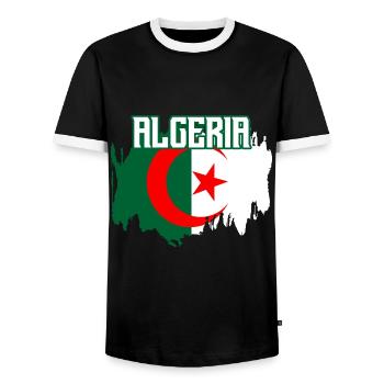Algeria - Men's Ringer Shirt - black/white - Front - AI Model Female 172 light (172cm) & AI Model Male 178 light (178cm)