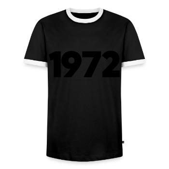 1972 Année de naissance - T-shirt contrasté Homme - noir/blanc - Devant - AI Model Female 172 light (172cm) & AI Model Male 178 light (178cm)