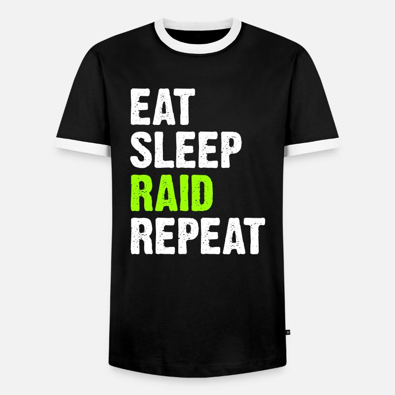Eat Sleep Raid Repeat - Men's Ringer Shirt - black/white