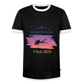 Mir reichts, ich geh tauchen - Männer Kontrast-T-Shirt - Schwarz/Weiß - Vorne - AI Model Female 172 light (172cm) & AI Model Male 178 light (178cm)