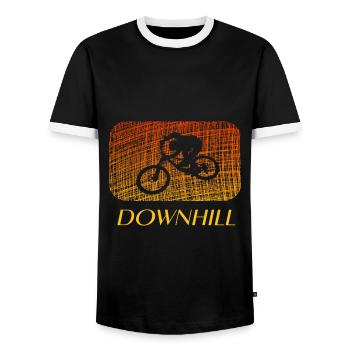 Downhill - Männer Kontrast-T-Shirt - Schwarz/Weiß - Vorne - AI Model Female 172 light (172cm) & AI Model Male 178 light (178cm)
