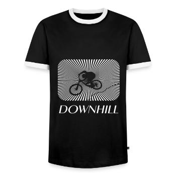 Downhill Mtb Bike downhill - Männer Kontrast-T-Shirt - Schwarz/Weiß - Vorne - AI Model Female 172 light (172cm) & AI Model Male 178 light (178cm)