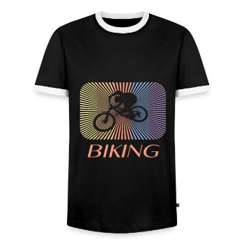 biking - Männer Kontrast-T-Shirt - Schwarz/Weiß - Vorne - AI Model Female 172 light (172cm) & AI Model Male 178 light (178cm)