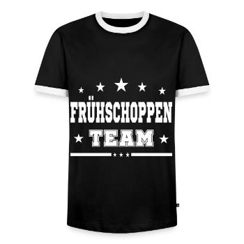 Frühshoppen Team für Männer - Männer Kontrast-T-Shirt - Schwarz/Weiß - Vorne - AI Model Female 172 light (172cm) & AI Model Male 178 light (178cm)
