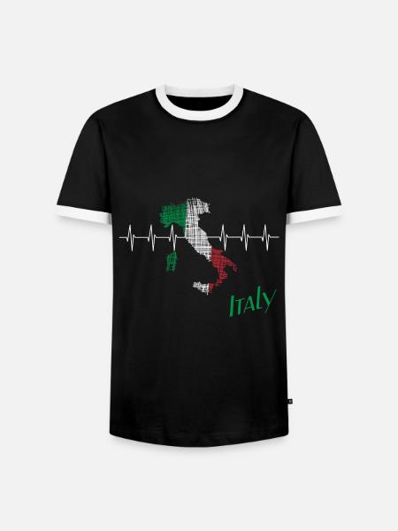 Italy - Männer Kontrast-T-Shirt - Schwarz/Weiß