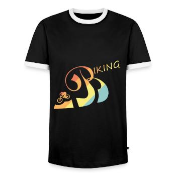 Biking - Männer Kontrast-T-Shirt - Schwarz/Weiß - Vorne - AI Model Female 172 light (172cm) & AI Model Male 178 light (178cm)