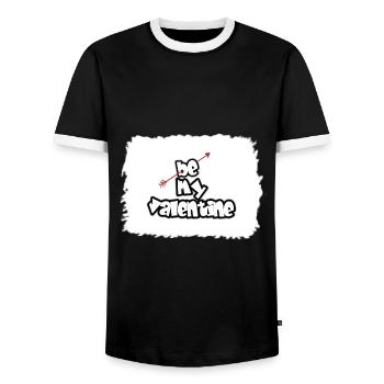 be my valentine - Men's Ringer Shirt - black/white - Front - AI Model Female 172 light (172cm) & AI Model Male 178 light (178cm)