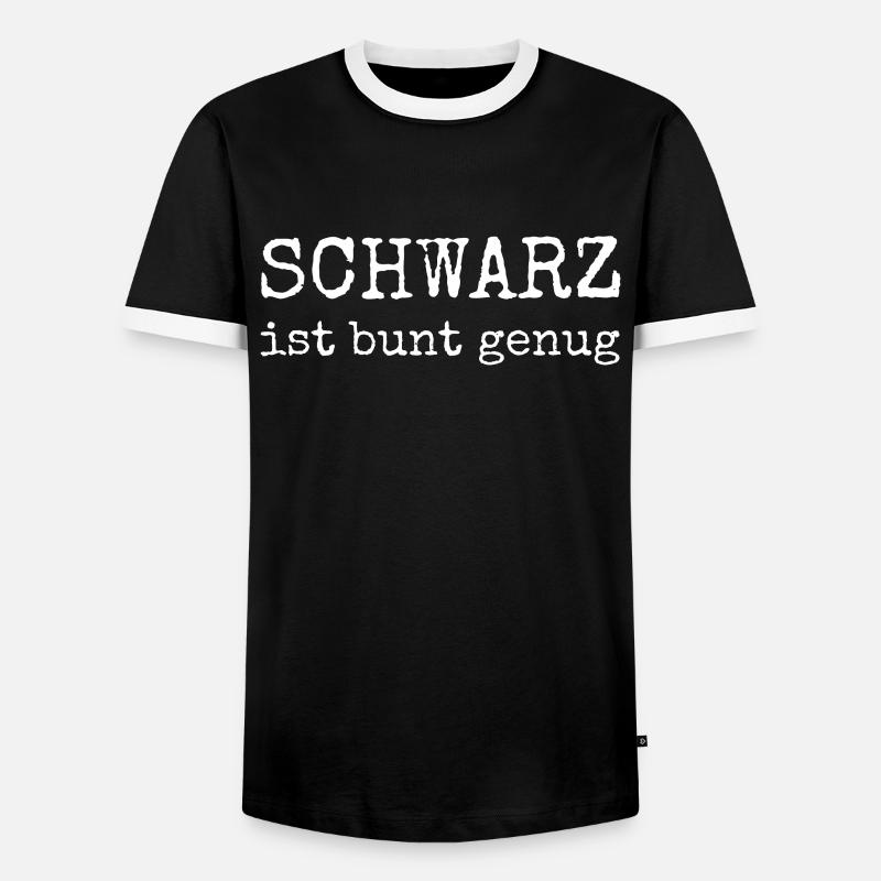schwarz - Männer Kontrast-T-Shirt - Schwarz/Weiß