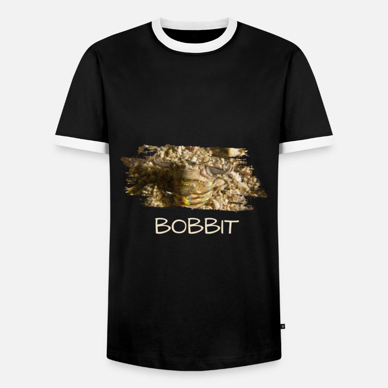 Bobbit Bobbitwurm - Männer Kontrast-T-Shirt - Schwarz/Weiß