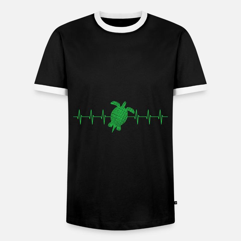 Turtle turtle heartbeat - Männer Kontrast-T-Shirt - Schwarz/Weiß