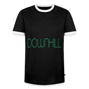 downhill - Männer Kontrast-T-Shirt - Schwarz/Weiß - Vorne - AI Model Female 172 light (172cm) & AI Model Male 178 light (178cm)