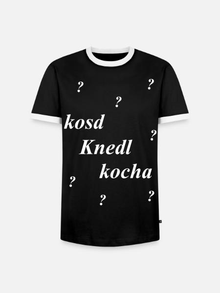 bayrische Anmache, Knödel - Männer Kontrast-T-Shirt - Schwarz/Weiß
