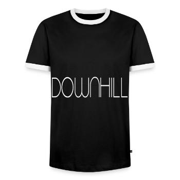 Downhill - Männer Kontrast-T-Shirt - Schwarz/Weiß - Vorne - AI Model Female 172 light (172cm) & AI Model Male 178 light (178cm)