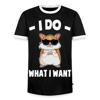 Hamster lover | Pets Rodents Gifts - Men's Ringer Shirt - black/white - Front - AI Model Female 172 light (172cm) & AI Model Male 178 light (178cm)