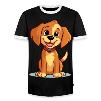 Conception de chien mignon pour les propriétaires de chiens - T-shirt contrasté Homme - noir/blanc - Devant - AI Model Female 172 light (172cm) & AI Model Male 178 light (178cm)