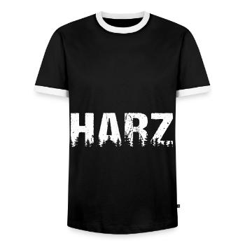 Harz Wald Natur - Männer Kontrast-T-Shirt - Schwarz/Weiß - Vorne - AI Model Female 172 light (172cm) & AI Model Male 178 light (178cm)