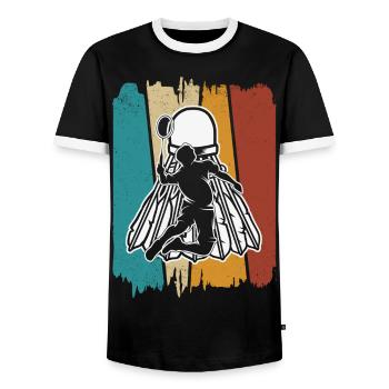 Badminton - Männer Kontrast-T-Shirt - Schwarz/Weiß - Vorne - AI Model Female 172 light (172cm) & AI Model Male 178 light (178cm)