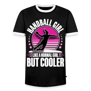 Handballeur handballeur - T-shirt contrasté Homme - noir/blanc - Devant - AI Model Female 172 light (172cm) & AI Model Male 178 light (178cm)