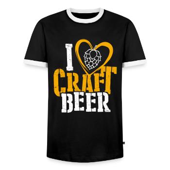 Love Craft Beer - Cadeau de houblon de bière artisanale - T-shirt contrasté Homme - noir/blanc - Devant - AI Model Female 172 light (172cm) & AI Model Male 178 light (178cm)