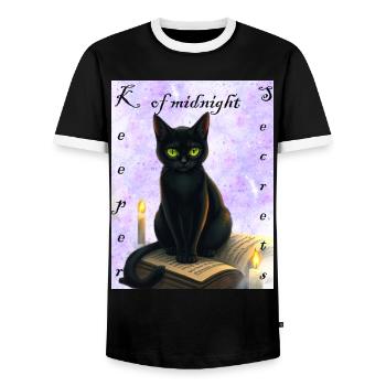 Hüter der Mitternachtsgeheimnisse - Männer Kontrast-T-Shirt - Schwarz/Weiß - Vorne - AI Model Female 172 light (172cm) & AI Model Male 178 light (178cm)