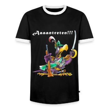 Schützenadler - Männer Kontrast-T-Shirt - Schwarz/Weiß - Vorne - AI Model Female 172 light (172cm) & AI Model Male 178 light (178cm)