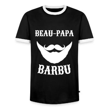 Beau papa barbu cadeau - T-shirt contrasté Homme - noir/blanc - Devant - AI Model Female 172 light (172cm) & AI Model Male 178 light (178cm)