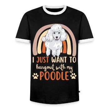 Sweet Poodle Lover Kawaii - Men's Ringer Shirt - black/white - Front - AI Model Female 172 light (172cm) & AI Model Male 178 light (178cm)