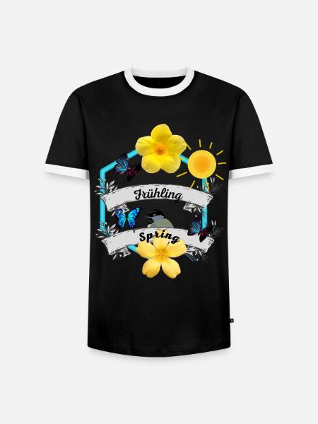 Frühling Spring - Männer Kontrast-T-Shirt - Schwarz/Weiß