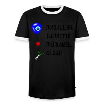 Sünnet mübarak olsun - Männer Kontrast-T-Shirt - Schwarz/Weiß - Vorne - AI Model Female 172 light (172cm) & AI Model Male 178 light (178cm)