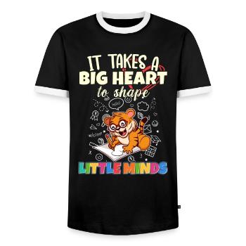 It Takes A Big Heart To Shape Little Minds Teacher - Männer Kontrast-T-Shirt - Schwarz/Weiß - Vorne - AI Model Female 172 light (172cm) & AI Model Male 178 light (178cm)