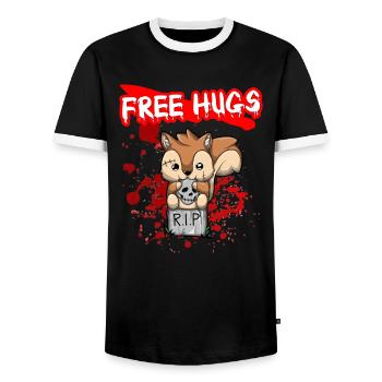 Free Hugs Halloween Sarcasm Scary Creepy Costume - Männer Kontrast-T-Shirt - Schwarz/Weiß - Vorne - AI Model Female 172 light (172cm) & AI Model Male 178 light (178cm)