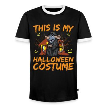 Scary Creepy Animal This Is My Halloween Costume - Men's Ringer Shirt - black/white - Front - AI Model Female 172 light (172cm) & AI Model Male 178 light (178cm)