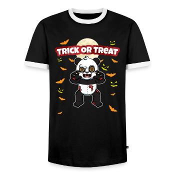 Trick Or Treat Scary Creepy Halloween Monster - Männer Kontrast-T-Shirt - Schwarz/Weiß - Vorne - AI Model Female 172 light (172cm) & AI Model Male 178 light (178cm)