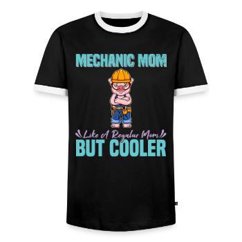 Mechanic Mom Like A Regualr Mom But Cooler - Männer Kontrast-T-Shirt - Schwarz/Weiß - Vorne - AI Model Female 172 light (172cm) & AI Model Male 178 light (178cm)