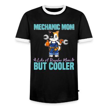 Mechanic Mom Like A Regualr Mom But Cooler - Männer Kontrast-T-Shirt - Schwarz/Weiß - Vorne - AI Model Female 172 light (172cm) & AI Model Male 178 light (178cm)