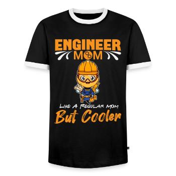 Engineer Mom Like A Regualr Mom But Cooler - Men's Ringer Shirt - black/white - Front - AI Model Female 172 light (172cm) & AI Model Male 178 light (178cm)