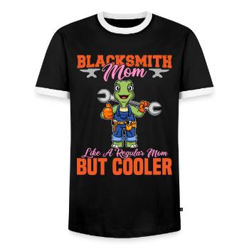 La mère forgeron aime une maman régulière mais plus cool - T-shirt contrasté Homme - noir/blanc - Devant - AI Model Female 172 light (172cm) & AI Model Male 178 light (178cm)