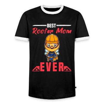 Best Roofer Mom Ever Roofing Crafts Mother - Männer Kontrast-T-Shirt - Schwarz/Weiß - Vorne - AI Model Female 172 light (172cm) & AI Model Male 178 light (178cm)