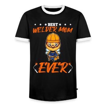 Best Welder Mom Ever Metal Work Crafts Mother - Männer Kontrast-T-Shirt - Schwarz/Weiß - Vorne - AI Model Female 172 light (172cm) & AI Model Male 178 light (178cm)