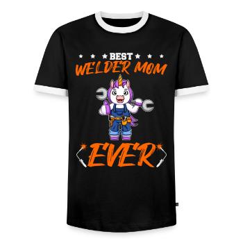Best Welder Mom Ever Metal Work Crafts Mother - Men's Ringer Shirt - black/white - Front - AI Model Female 172 light (172cm) & AI Model Male 178 light (178cm)