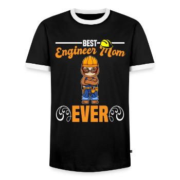 Meilleure maman ingénieure Jamais ouvrière de la construction Maman - T-shirt contrasté Homme - noir/blanc - Devant - AI Model Female 172 light (172cm) & AI Model Male 178 light (178cm)