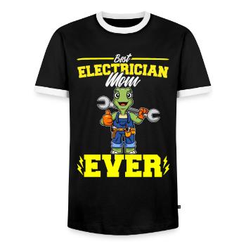 Best Electrician Mom Ever Electronic Technician - Men's Ringer Shirt - black/white - Front - AI Model Female 172 light (172cm) & AI Model Male 178 light (178cm)