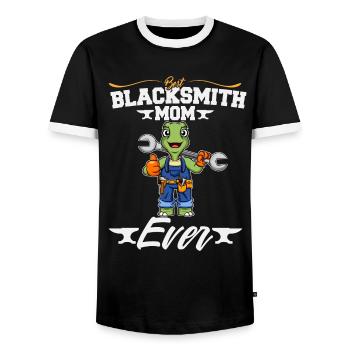 Best Blacksmith Mom Ever Metal Work Forge Hammer - Men's Ringer Shirt - black/white - Front - AI Model Female 172 light (172cm) & AI Model Male 178 light (178cm)