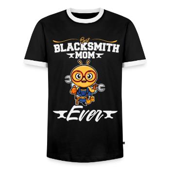 Best Blacksmith Mom Ever Metal Work Forge Hammer - Men's Ringer Shirt - black/white - Front - AI Model Female 172 light (172cm) & AI Model Male 178 light (178cm)