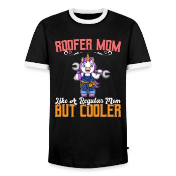 Roofer Mom Like A Regualr Mom But Cooler - Männer Kontrast-T-Shirt - Schwarz/Weiß - Vorne - AI Model Female 172 light (172cm) & AI Model Male 178 light (178cm)