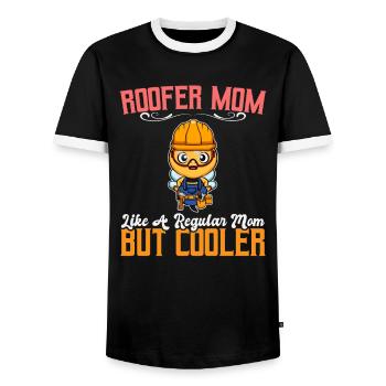 Roofer Mom Like A Regualr Mom But Cooler - Männer Kontrast-T-Shirt - Schwarz/Weiß - Vorne - AI Model Female 172 light (172cm) & AI Model Male 178 light (178cm)
